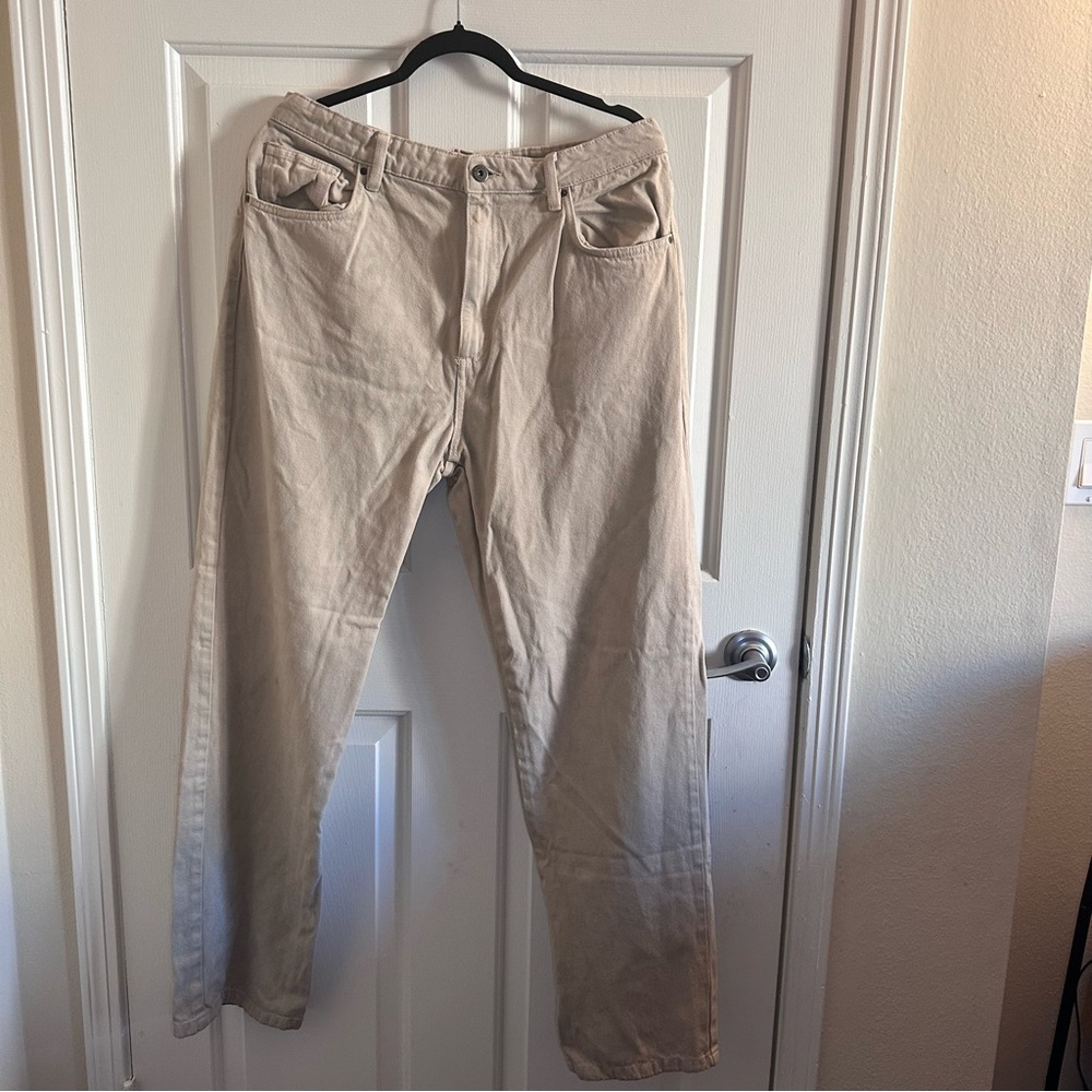 Cotton On Long Straight Leg Jeans - Size 16AU/12US - Beige